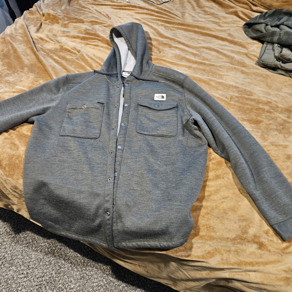 The North Face Charcoal Hooded Shirt Jacket